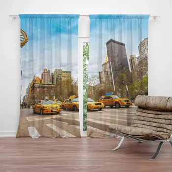 Závěs Sablio Závěs Žluté taxiky 2: 2ks 140x250cm