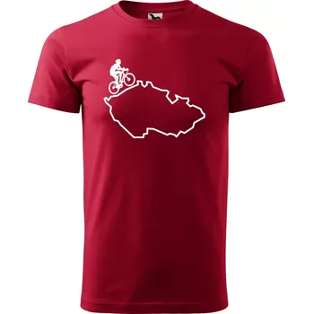 Sablio Tričko s potiskem Na kole přes Česko - červené S