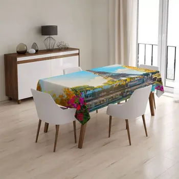 ubrus Sablio Ubrus Paříž Eifellova věž Flowers - 90x90 cm