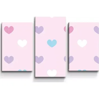 Obraz Sablio Obraz - 3-dílný Srdce vedle srdce - 75x50 cm