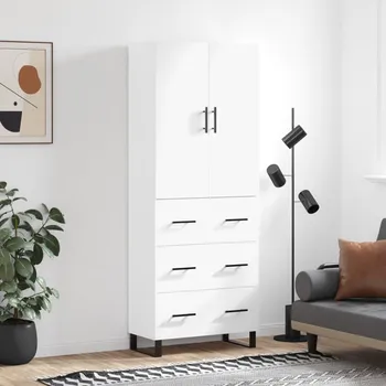Příborník do zásuvky Skříň highboard bílá 69,5 x 34 x 180 cm kompozitní dřevo IM_3195867