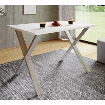 VCM Jídelní stůl Xona 110x50 X-nohy, bílý 487707