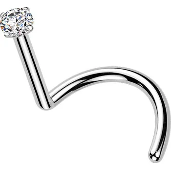 Piercing Šperky4U Luxusní piercing do nosu Moissanit 0.03ct (2mm), TITAN - TM008-020