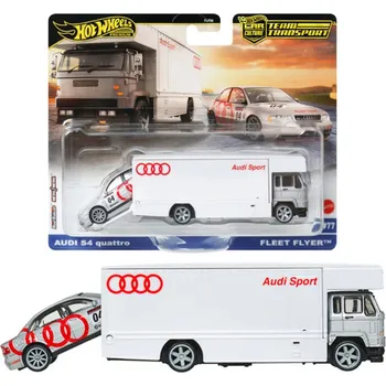 autodráha Hot Wheels Premium Team Transport Audi S4 Quattro & Fleet Flyer JBM30