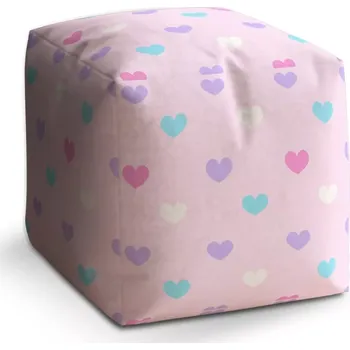 Taburet Sablio Taburet Cube Srdce vedle srdce: 40x40x40 cm