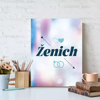 Plechová cedule Sablio Dárková cedulka Ženich šíp: 30x40 cm