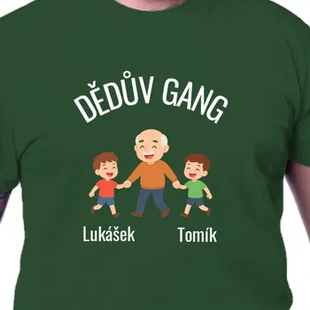 Pánské tričko Tričko Pro dědečka | Tričko Dědův gang - kluk a kluk