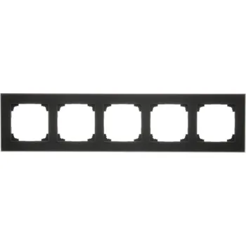 vypínač Rámeček 5 násobný, skleněný, Simon 55 Nature TRN5/179, černá