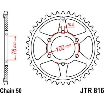 Řetězová sada pro motocykl Řetězová rozeta JT JTR 816-45 45 zubů, 530