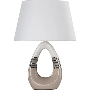 Lampička Moderní stolní keramická lampa ROMANO - 1xE27, 60W, béžová / bílá