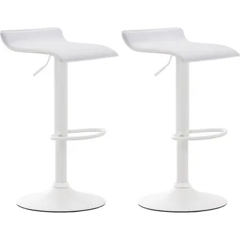Barová židle 2 ks / set barová židle Dyn V2 syntetická kůže, bílá, bílá