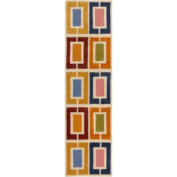Koberec Flair Rugs Ručně všívaný běhoun Illusion Retro Blocks Multi Rozměry koberců: 60x230