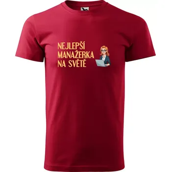 Pánské tričko Sablio Tričko s potiskem Nejlepší manažerka na světě - červené 5XL