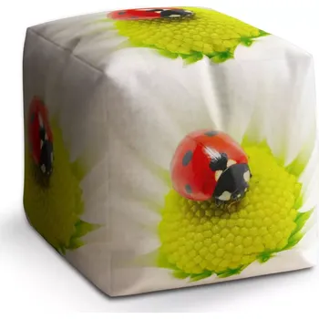 Taburet Sablio Taburet Cube Beruška na květu: 40x40x40 cm