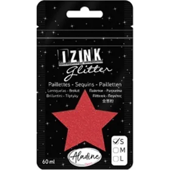 Výtvárné potřeby Třpytky IZINK Glitter velikost S - čevená, 60 ml