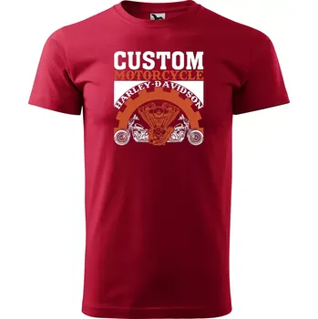 Pánské tričko Sablio Tričko s potiskem Harley-Davidson motor - červené 2XL