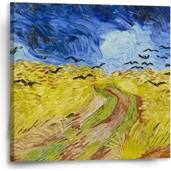 Obraz Sablio Obraz Pšeničné pole s vránami - Vincent van Gogh - 50x50 cm