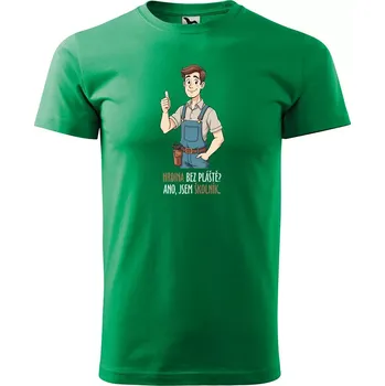 Pánské tričko Sablio Tričko s potiskem Hrdina bez pláště? Ano, jsem školník - zelené L