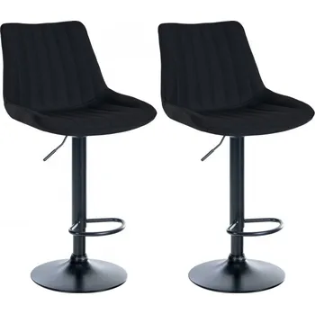 Barová židle 2 ks / set barová židle Toni látkový potah, černá, černá
