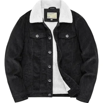 Pánská zimní bunda Větruodolné provedení Zapínání na knoflíky Polyester Praktické kapsy Límec Kašmírová podšívka Teplé zimní pohodlné nošení černá XXS