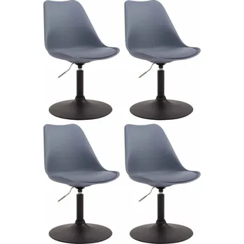 Barová židle 4 ks / set jídelní židle Lona otočná podnož černá /plast, šedá