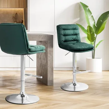 Barová židle Barová židle Dakar samet chrom, zelená