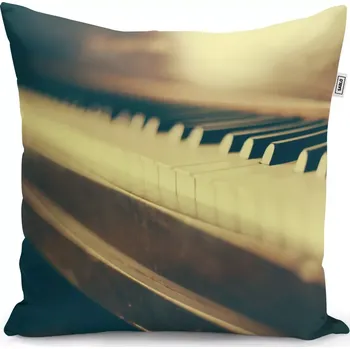 Polštář Sablio Polštář Klávesy klavíru - 40x40 cm