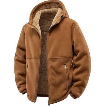 Pánské oblečení Pánská zimní bunda Větruodolné provedení Zapínání na zip Praktické kapsy Kapuce Kašmírová podšívka Teplé pohodlné zimní nošení pro zimní období hnědá S