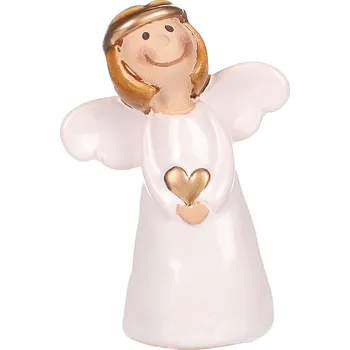 Vánoce Autronic Anděl bílý držící srdce, keramika - KEK9449