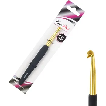 Jehlice KnitPro Aluminium zlatý hliníkový háček s rukojetí 6,5mm