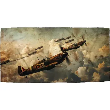 Osuška Sablio Ručník Stíhačky Spitfire v letecké bitvě - 30x50 cm