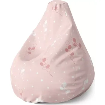 Sedací pytel Sablio Sedací vak Pear Bílé a růžové květy - 70 x 95 x 15 cm