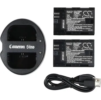 Sada baterií s nabíječkou pro Canon EOS 5D Mark II, EOS 7D a další, 2000 mAh, Li-Ion