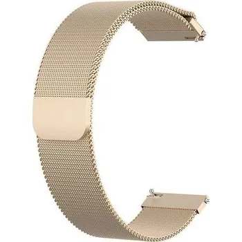 Příslušenství k chytrým hodinkám Mobilly Univerzální náhradní řemínek kovový s magnetickým zapínáním, Milánský tah, 20mm, zlatá