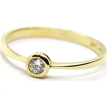 Prsten Klenoty Budín Zásnubní dámský zlatý prsten se zirkonem 585/1,24gr vel. 53 HK1259 (Klenoty Budín Zásnubní dámský zlatý prsten se zirkonem 585/1,24gr vel. 53 HK1259)