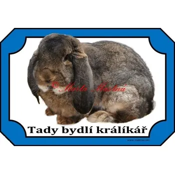 Cedulka králík francouzský beran, králíkář - Bez samolepicí vrstvy