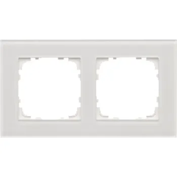 vypínač Rámeček 2 násobný, skleněný, Simon 55 Nature TRN2/181, bílá