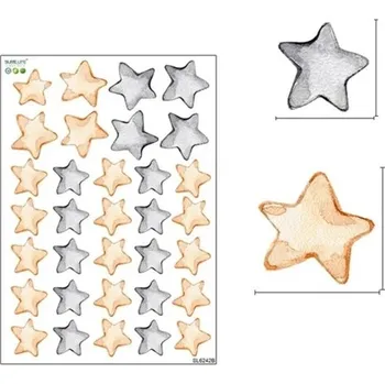 Samolepící dekorace Samolepka na zeď 60 x 30 cm Hvězdičky Průsvitný matný vinyl Jemná dekorace do dětského pokoje Nástěnná ozdoba pro uklidňující atmosféru