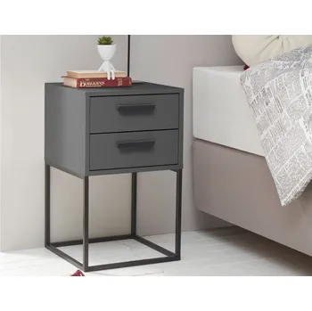 Noční stolek Noční stolek se 2 zásuvkami Suna, grafitový