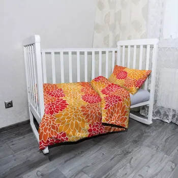 Povlečení Sablio Mikroplyšové dětské povlečení do postýlky Barevné květiny - 100x135 / 40x60