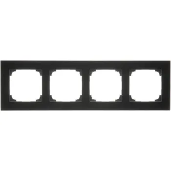 vypínač Rámeček 4 násobný, skleněný, Simon 55 Nature TRN4/182, černá