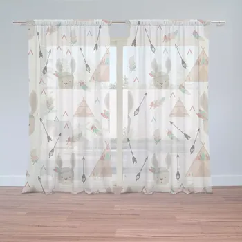 Záclona Sablio Záclony Zajíci u stanu: 2ks 150x250cm