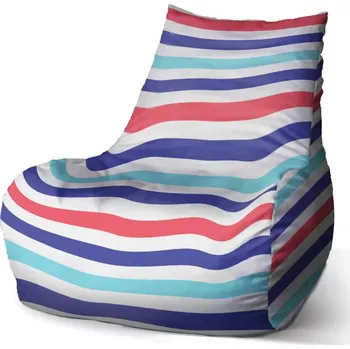 Sedací pytel Sablio Sedací vak Bean Barevné veselé pruhy - 60 x 70 x 70 cm