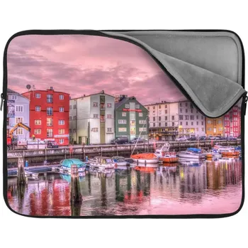 pouzdro na notebook Sablio Obal na notebook Barevné domky na pobřeží - 13"