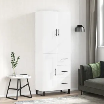 Příborník do zásuvky Skříň highboard bílá 69,5 x 34 x 180 cm kompozitní dřevo IM_3196035