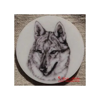 Československý vlčák, vlk magnet nebo placka - Špendlík brožový