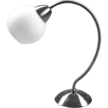 Lampička Stolní lampa v rustikálním stylu TOBAGO - 1xE14, 40W, stříbrná / bílá