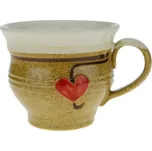 Hrnek hnědý baňatý se srdíčky 0,1 l (Keramický hrnek hnědý)