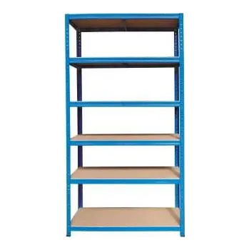 Dílenský regál Policový regál - kovový, bezšroubový, 6 polic, modrá