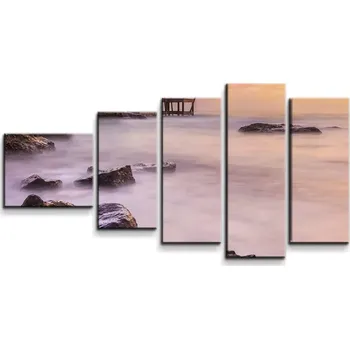 Obraz Sablio Obraz - 5-dílný Mlha nad mořem - 100x60 cm